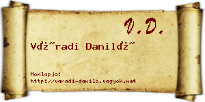 Váradi Daniló névjegykártya